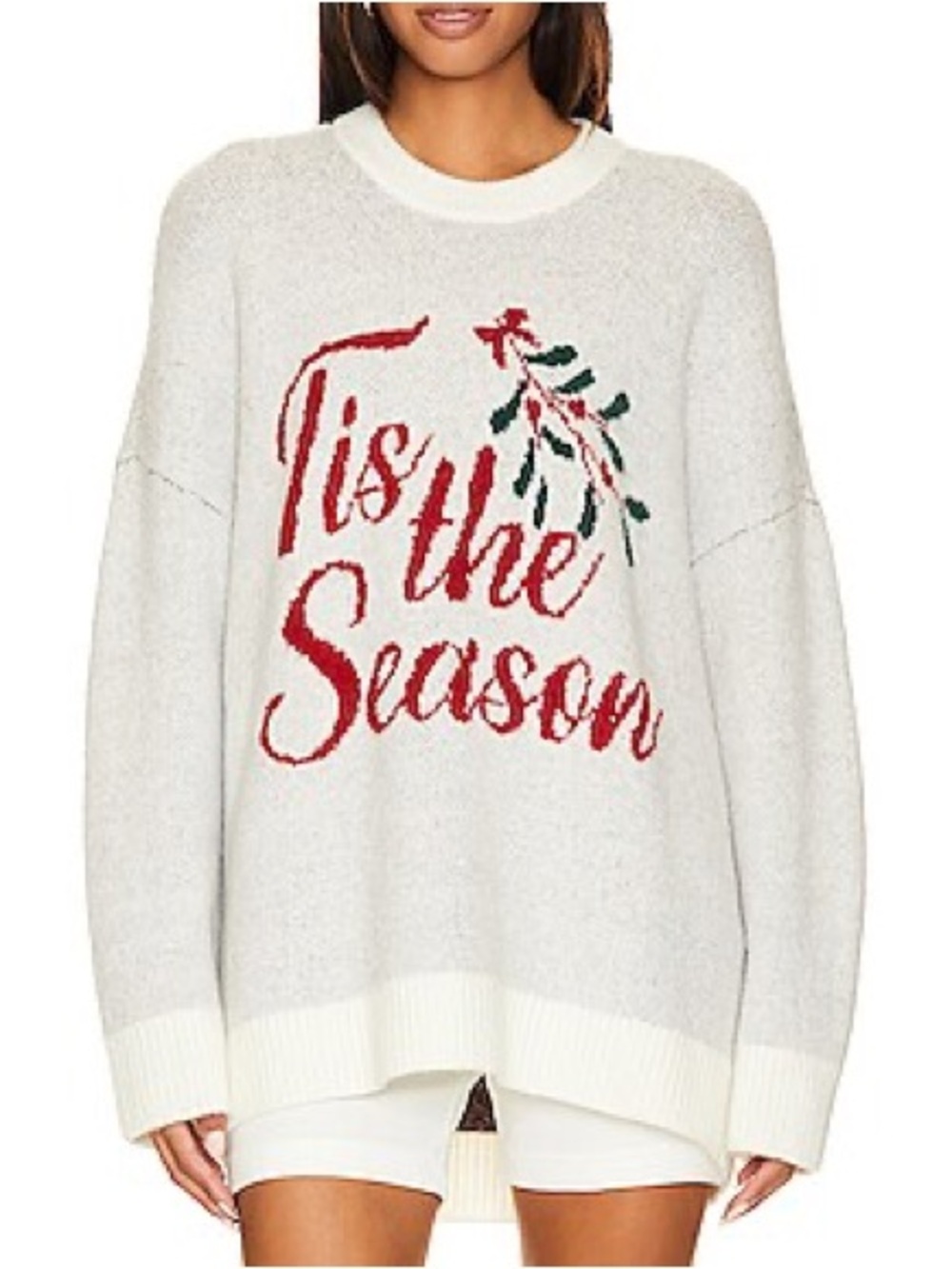 Show me your mumu cozy Classic Crewneck Sweater in Tis The Season
